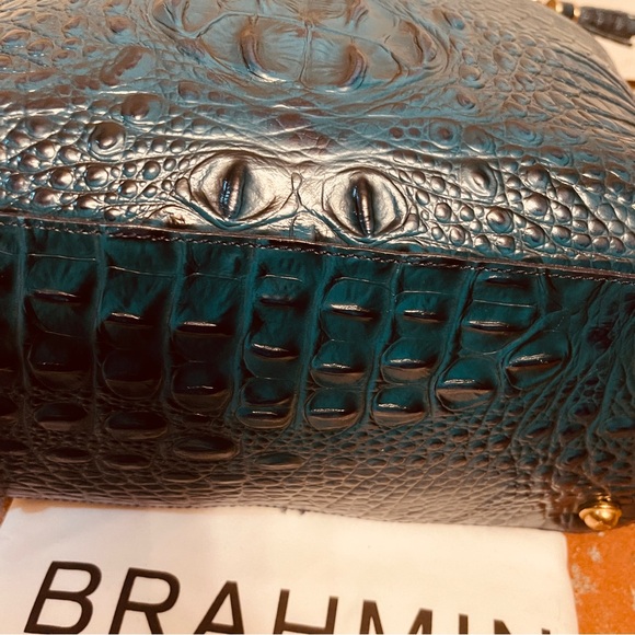 🌴SALE! HARD TO FIND! Brahmin Croc Embossed Leather Green Medium Asher Melbourne! - Picture 12 of 13